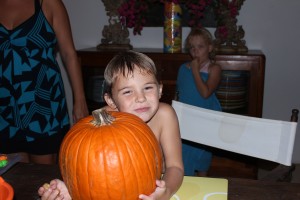 Noah and our family pumpkin