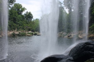 Behind the falls