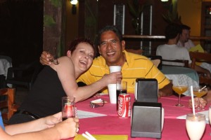Raul getting Lori her coffee!