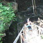 Stairs to first cenote