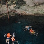 People swimming at first cenote