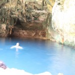 First cenote, clear blue water