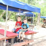 Evan & Noah on cart